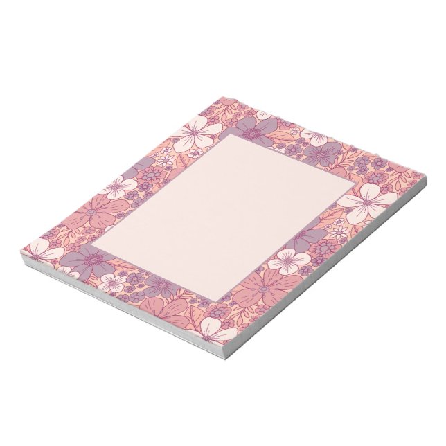 Pastel Pink & Purple Floral Notepad (Rotated)