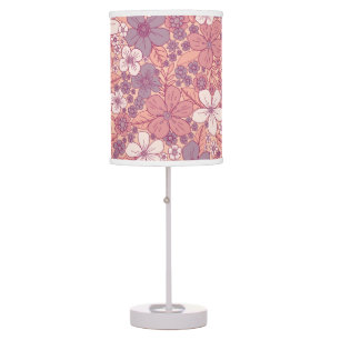 Pastel Pink & Purple Floral Table Lamp