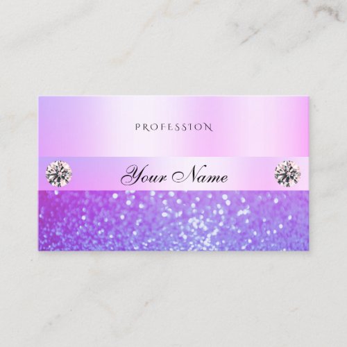 Pastel Pink Purple Glitter Jewels Diamonds Glamour Business Card