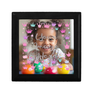 Pastel Pink Purple Princess Crown Photo Border Gift Box