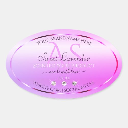 Pastel Pink Purple Product Labels Jewels Monogram