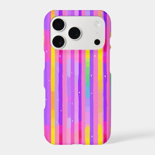 Pastel Pink Purple Stripe Pattern iPhone Case (Back)