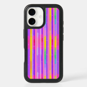 Pastel Pink Purple Stripe Pattern iPhone 16 Case