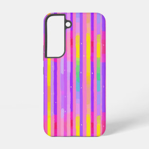 Pastel Pink Purple Stripe Pattern Samsung Galaxy S22 Case
