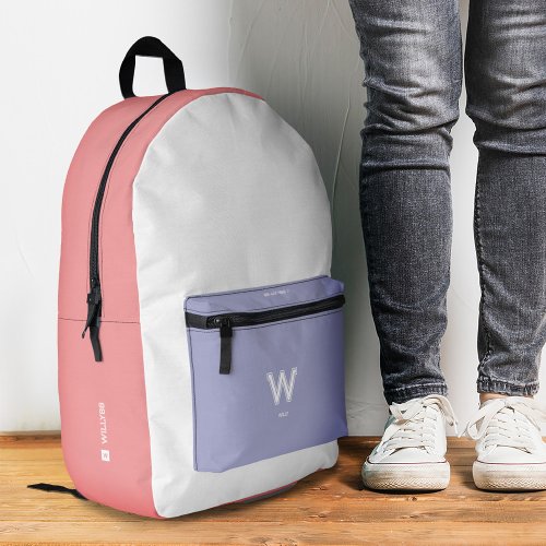 Pastel Pink Purple Stylish Teen  Printed Backpack