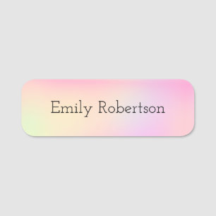 Pastel Pink Rainbow Custom Name Magnetic Name Tag
