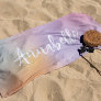 Pastel pink rainbow girly monogram simple beach to beach towel
