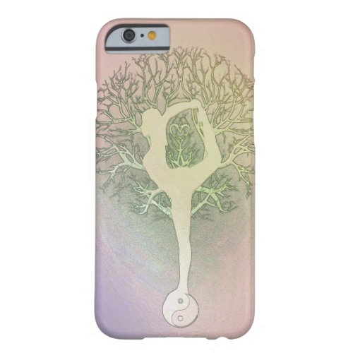 Pastel Pink Rainbow Yoga Tree Barely There iPhone 6 Case