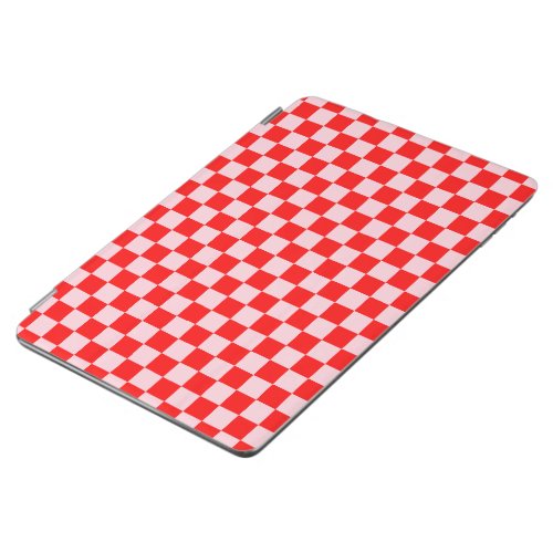 Pastel Pink Red Checkered Checkerboard Vintage iPad Air Cover