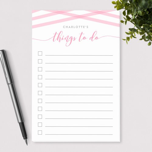 Pastel Pink Relax Script Things To Do List Post_it Notes