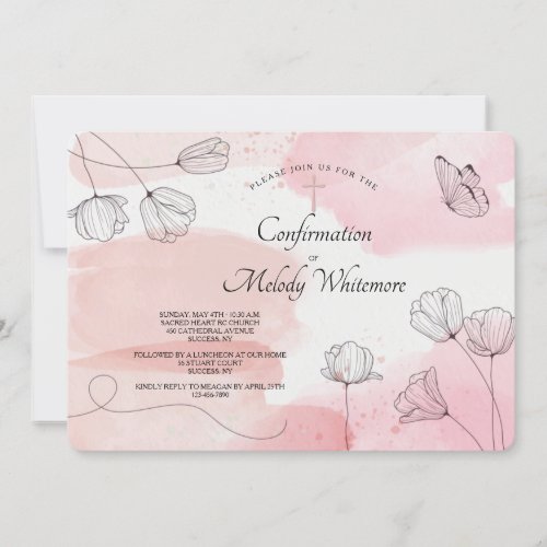 Pastel Pink Religious Invitation