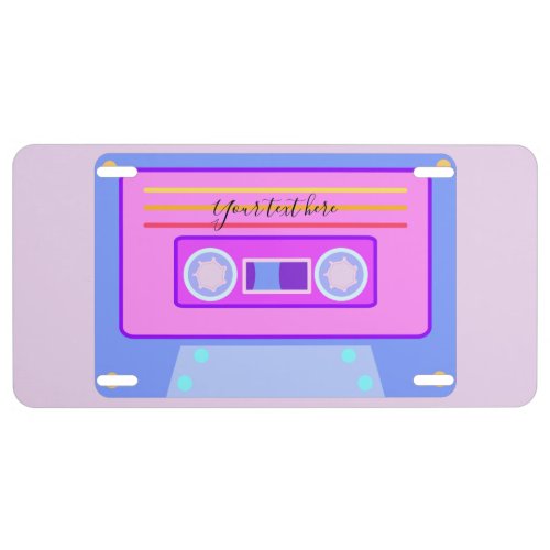 Pastel Pink Retro 90s Fun Cassette Tape Novelty License Plate
