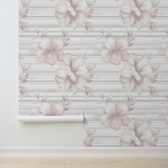 Pastel pink romantic flower blossom horizontal  wallpaper  (Application)