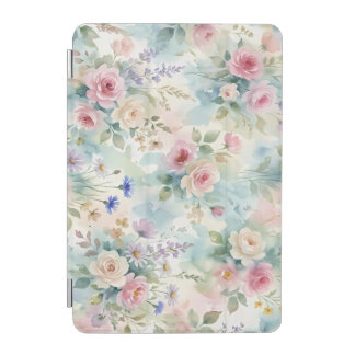 Pastel Pink Rose Floral iPad Mini Cover