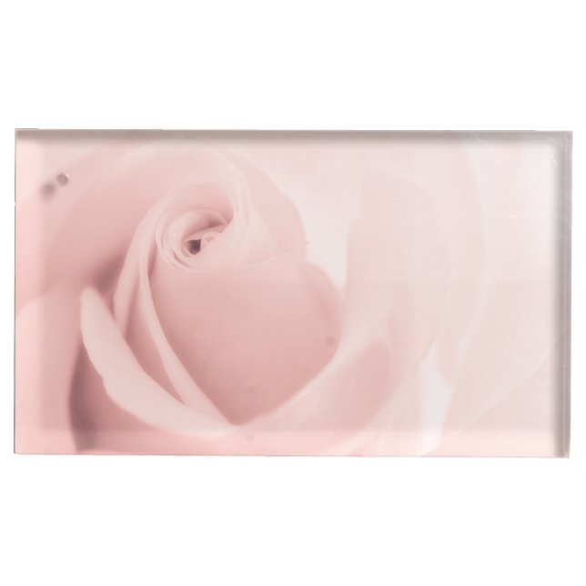 Pastel Pink Rose Flower Place Card Holder (Front)
