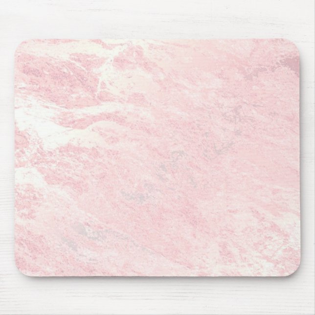 Pastel Pink Rose Gold Stone Blush Marble Mouse Pad (Front)