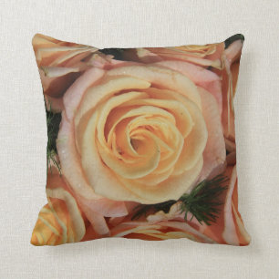 Pastel pink rose pillowm double sided throw pillow