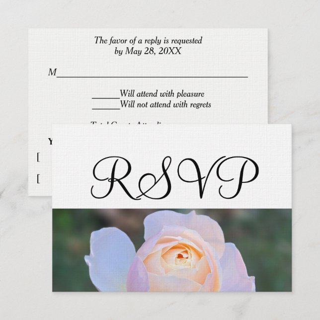 Pastel Pink Rose RSVP (Front/Back)