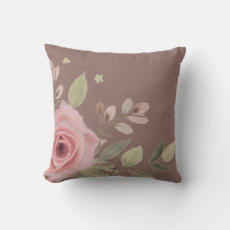 Pastel Pink Rose Throw Pillow