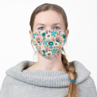 Pastel Pink Roses Flowers Pattern Spring Cute Cloth Face Mask