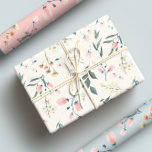 Pastel Pink & Sage Wildflower Watercolor Wrapping Paper Sheets<br><div class="desc">Enjoy this gorgeous and romantic design featuring soft pastel wildflowers in a pastel background.</div>