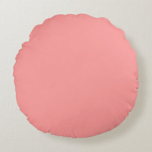 Pastel Pink Salmon Round Pillow