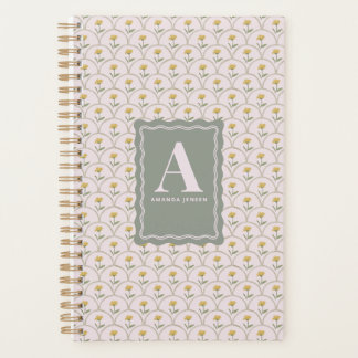 Pastel Pink Scallop Floral Personalized Planner