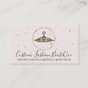 Pastel Pink Seamstress Fashion Tailor Swirl Hanger Business Card