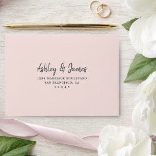 Pastel Pink Self-Addressed RSVP Envelope