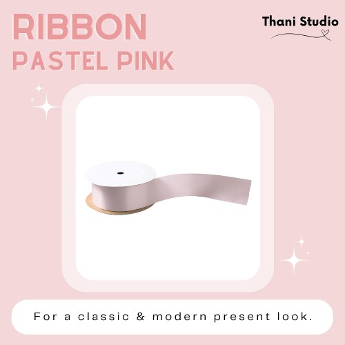 Pastel Pink Simple Plain Modern Elegant  Satin Ribbon
