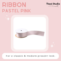 Pastel Pink Simple Plain Modern Elegant  Satin Ribbon