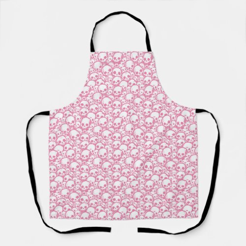 Pastel Pink Skull Pattern Apron