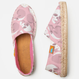 pastel pink skull skeleton pattern espadrilles
