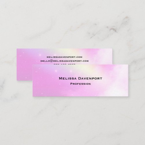 Pastel Pink Sky with Yellow Rainbow Mini Business Card