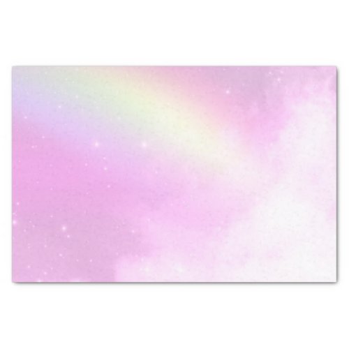 Pastel Pink Sky with Yellow Rainbow Tissue Paper