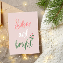 Pastel Pink Sober and Bright Christmas Thank You Card