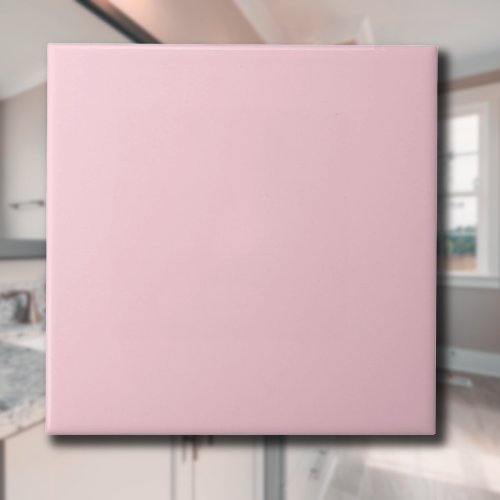 Pastel Pink Solid Color  Classic  Elegant Ceramic Tile