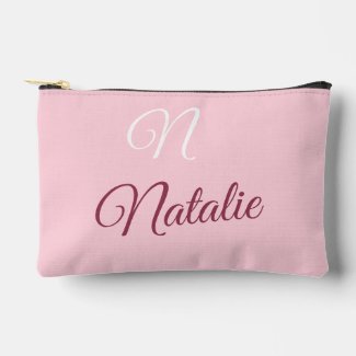 Pastel pink solid color monogrammed