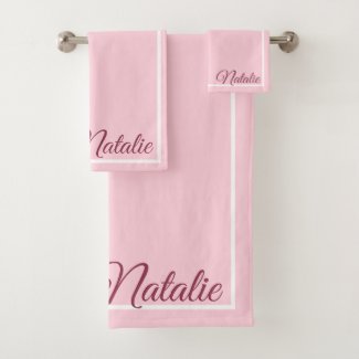 Pastel pink solid color   monogrammed
