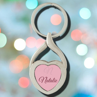 Pastel pink solid color monogrammed