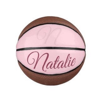 Pastel pink solid color monogrammed
