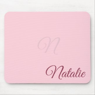 Pastel pink solid color monogrammed