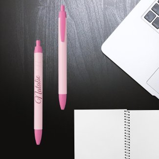 Pastel pink solid color monogrammed