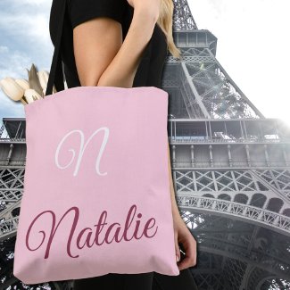 Pastel pink solid color monogrammed