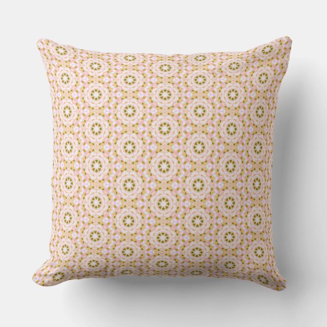 Pastel Pink Spring Green Star Dopamine Decor Girly Throw Pillow (Front)