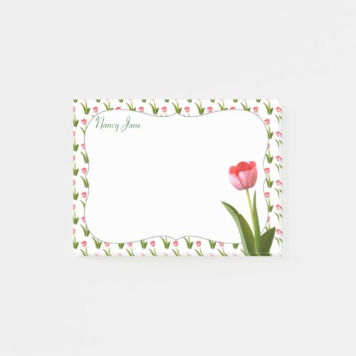 Pastel Pink Spring Tulip Floral Photography Post_it Notes