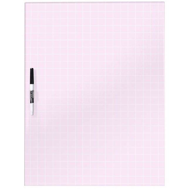 Pastel Pink Squared Grid Dry Erase Board (Front)