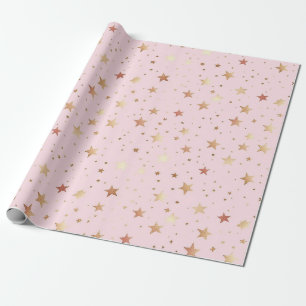 Pastel Pink Starry Pattern Wrapping Paper
