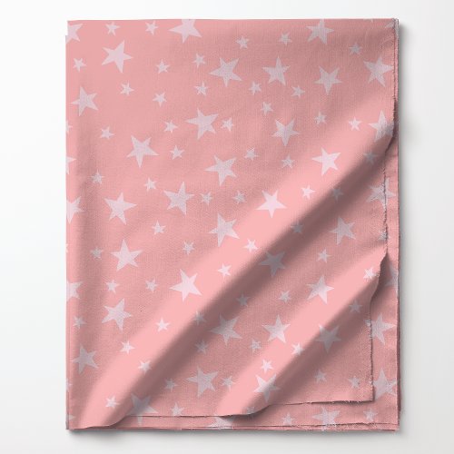 Pastel Pink Starry Sky Celestial Pattern Fabric