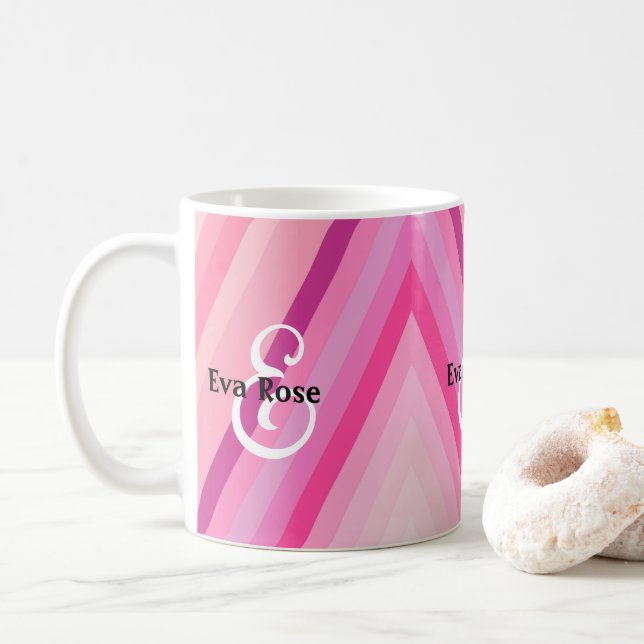 Pastel Pink Stripe Mug (With Donut)